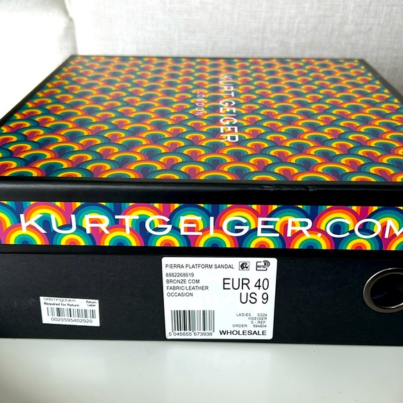 Kurt Geiger Gold Strappy Women's Heels - Picture 5 of 6